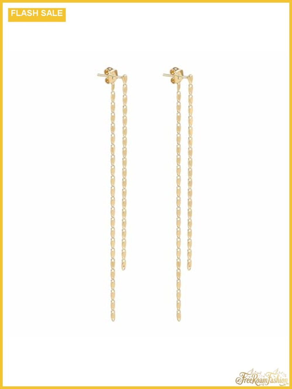 Chain Duster Earrings Gold Tone Dangle Drop Earrings Lightweight 4.3"